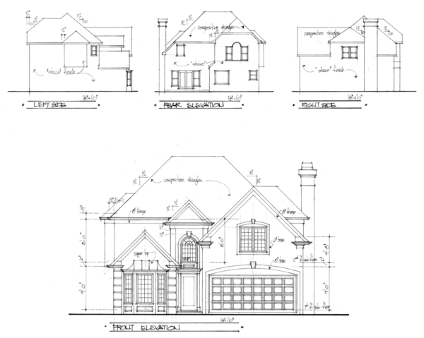 Rear Elevation for House Plan #274002