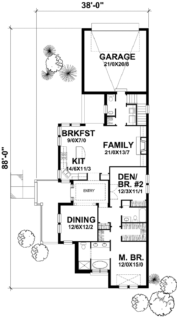 Main Floor Plan for House Plan #291102