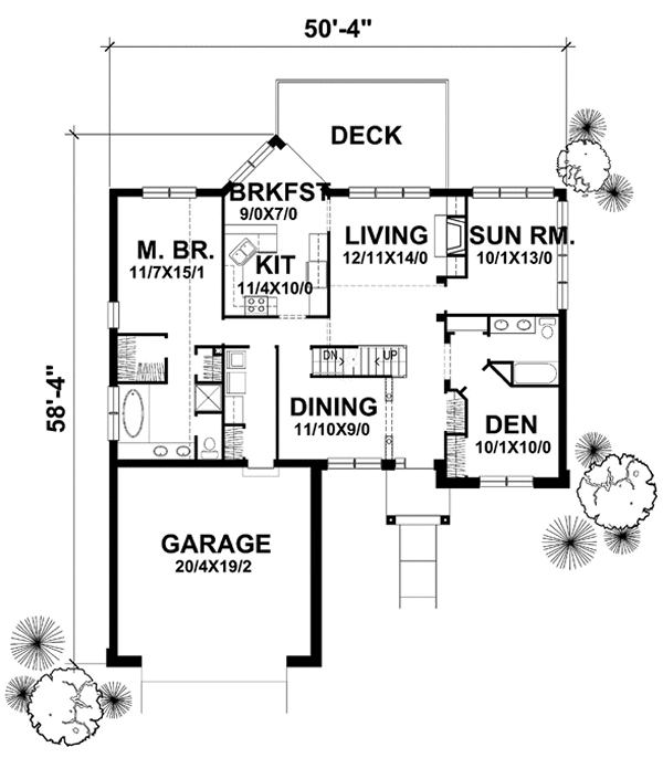 Main Floor Plan for House Plan #293102