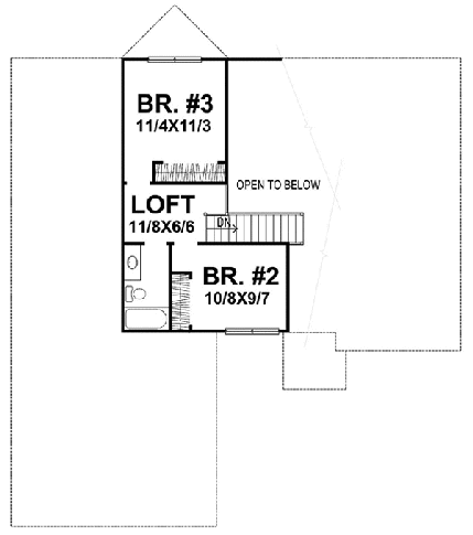 Second Floor Plan for House Plan #293102