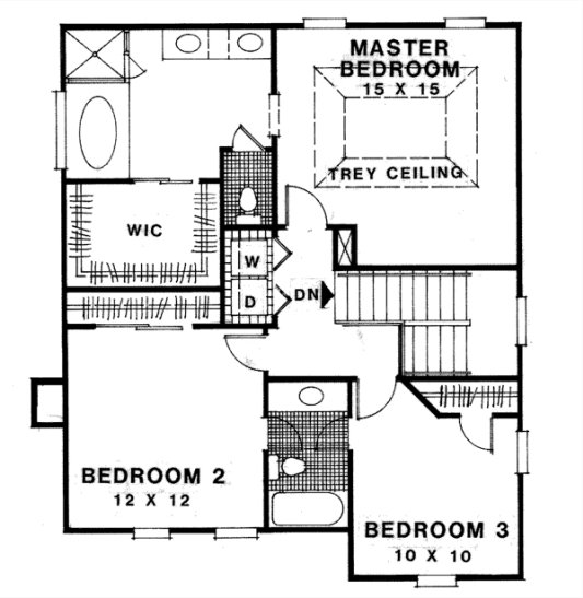 Second Floor Plan for House Plan #275002