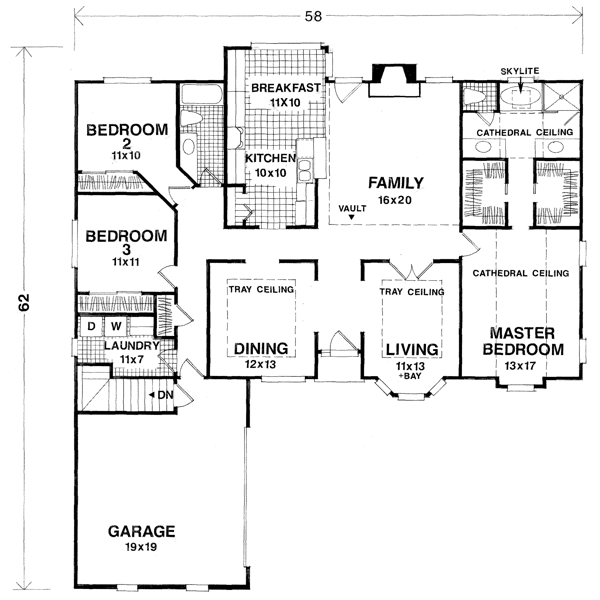Main Floor Plan for House Plan #274102