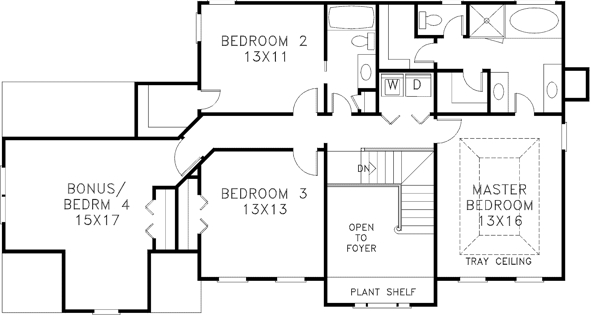 Second Floor Plan for House Plan #275102