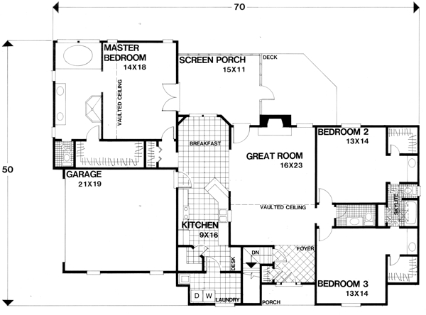 Main Floor Plan for House Plan #276102