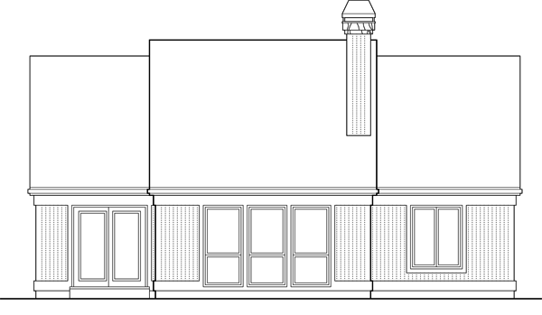 Rear Elevation for House Plan #321311
