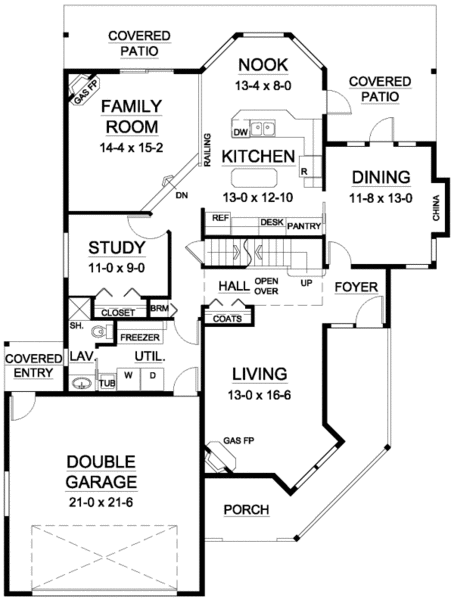 Main Floor Plan for House Plan #202014