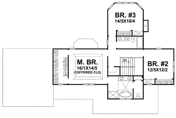 Second Floor Plan for House Plan #295222