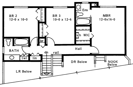 Second Floor Plan for House Plan #202024