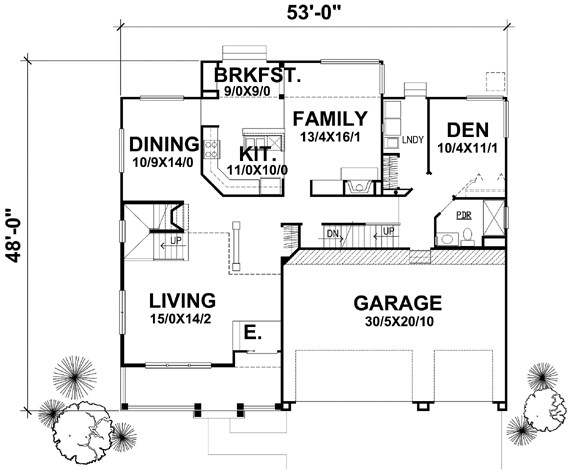 Main Floor Plan for House Plan #293402