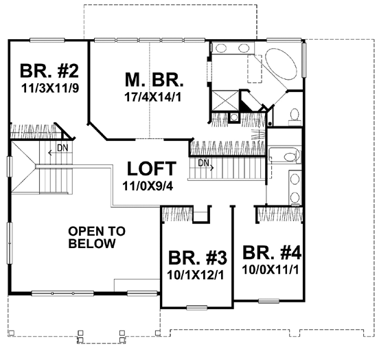Second Floor Plan for House Plan #293402