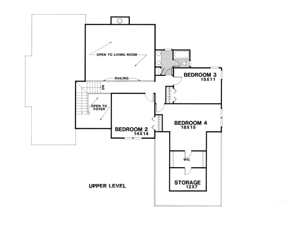 Second Floor Plan for House Plan #272052