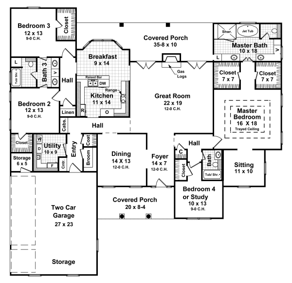Main Floor Plan for House Plan #215082