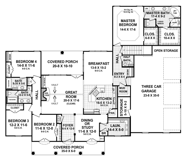Main Floor Plan for House Plan #215572
