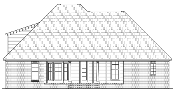 Rear Elevation for House Plan #218981