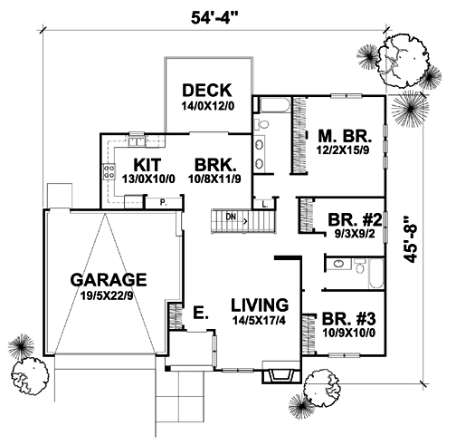 Main Floor Plan for House Plan #291003