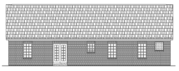 Rear Elevation for House Plan #211041