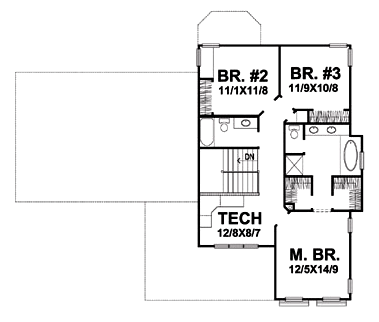 Second Floor Plan for House Plan #296103