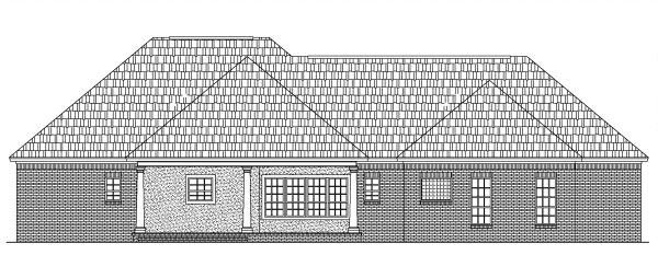 Rear Elevation for House Plan #216981