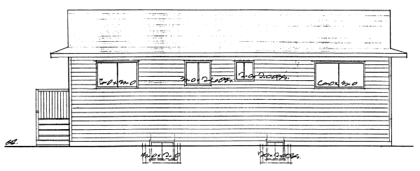 Rear Elevation for House Plan #222161