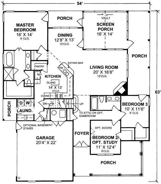 Main Floor Plan for House Plan #241400