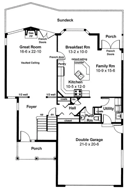 Main Floor Plan for House Plan #201595