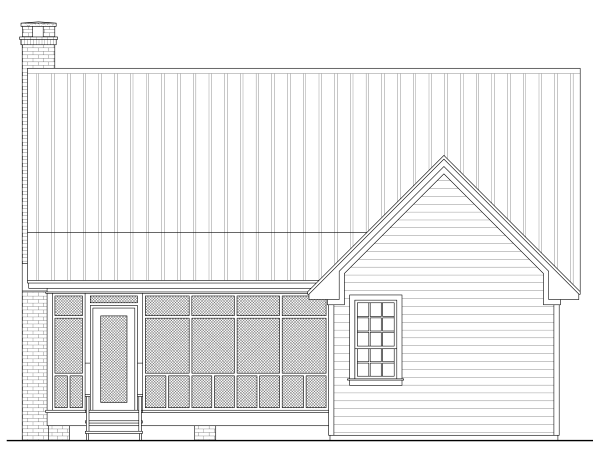 Rear Elevation for House Plan #210590