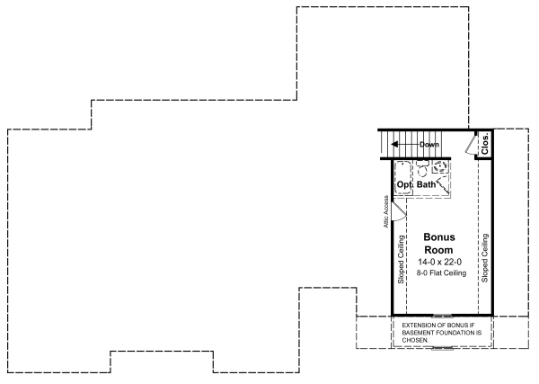 Second Floor Plan for House Plan #215581
