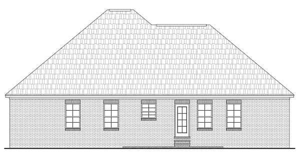 Rear Elevation for House Plan #213051