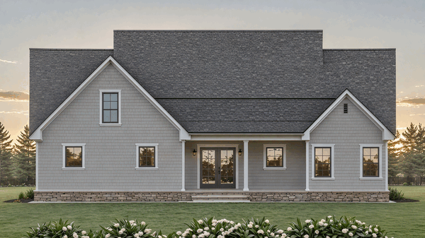 Rear Elevation for House Plan #217012