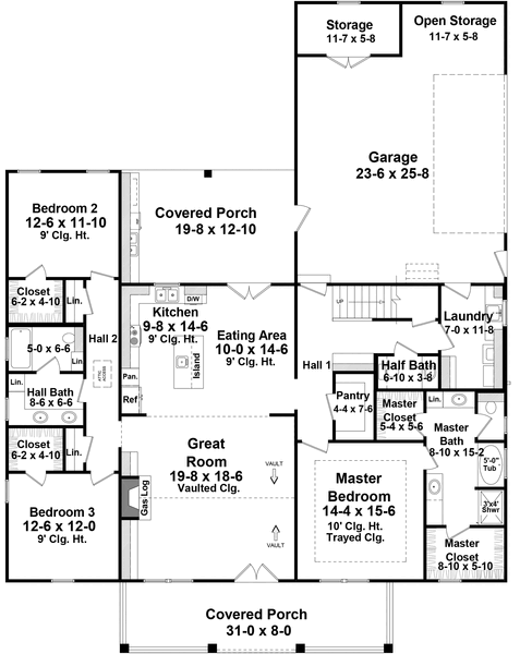Main Floor Plan for House Plan #217012