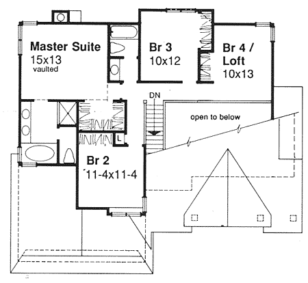 Second Floor Plan for House Plan #295129
