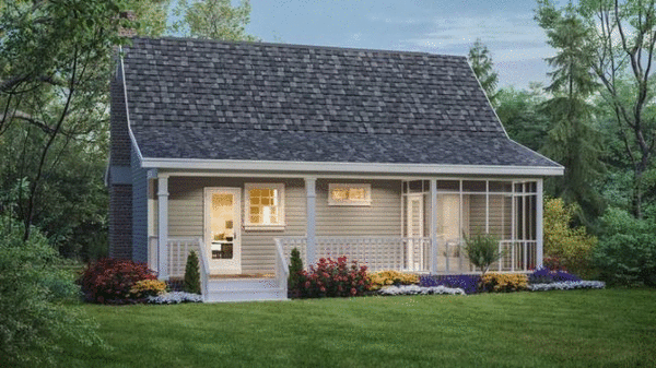 Rear Elevation for House Plan #210080