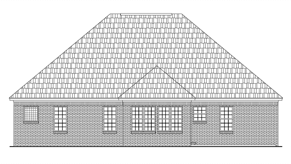 Rear Elevation for House Plan #215051