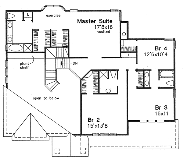Second Floor Plan for House Plan #290239