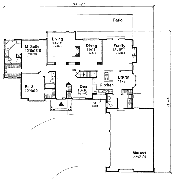 Main Floor Plan for House Plan #292339