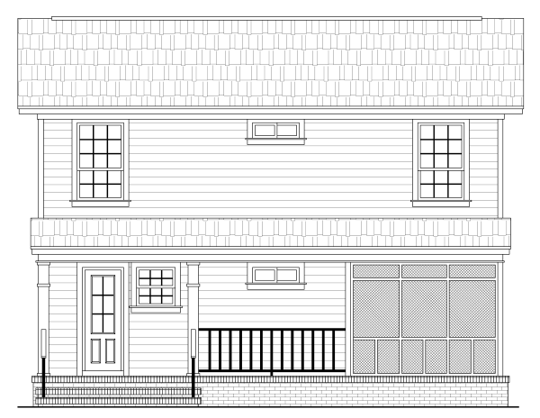 Rear Elevation for House Plan #212021
