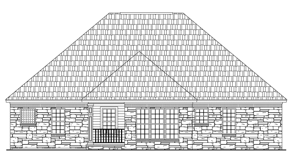 Rear Elevation for House Plan #210061