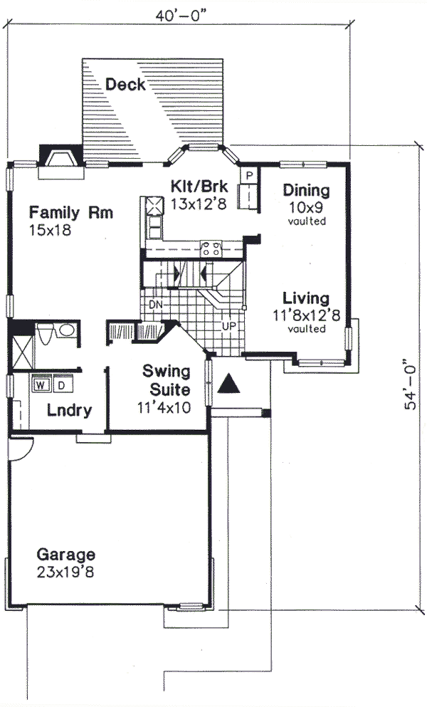 Main Floor Plan for House Plan #292049