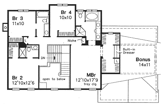 Second Floor Plan for House Plan #296149