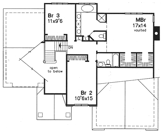 Second Floor Plan for House Plan #291249
