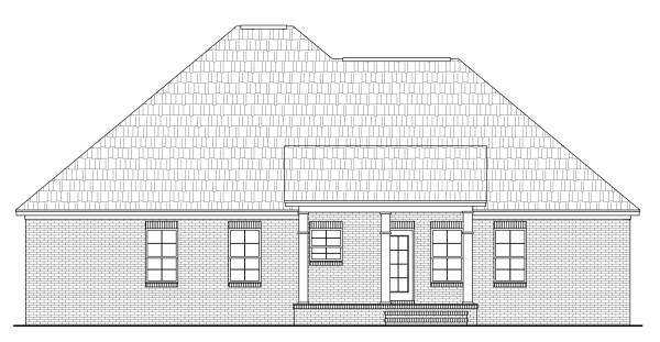 Rear Elevation for House Plan #210571