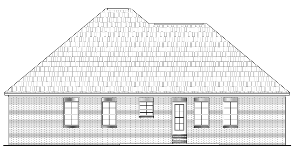 Rear Elevation for House Plan #219471