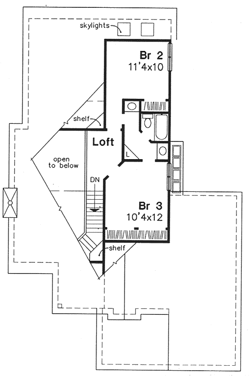 Second Floor Plan for House Plan #297249