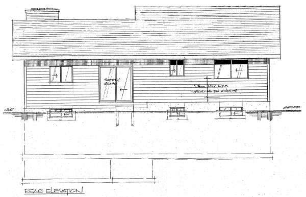Rear Elevation for House Plan #200955