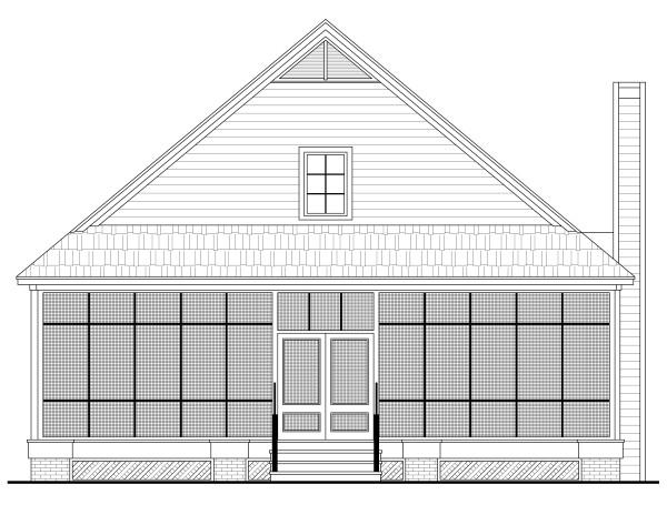 Rear Elevation for House Plan #211091
