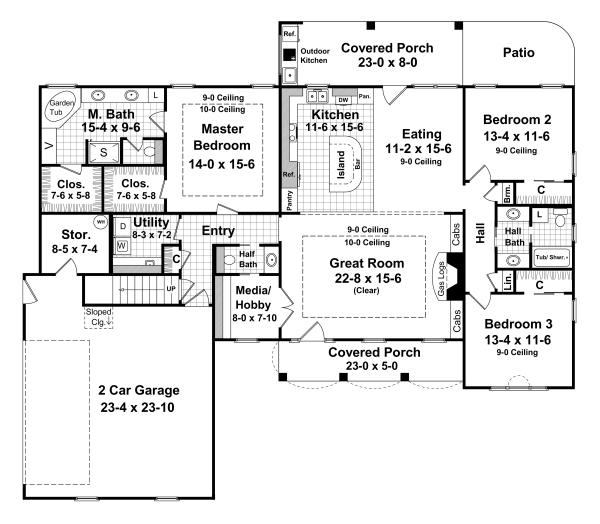 Main Floor Plan for House Plan #210202