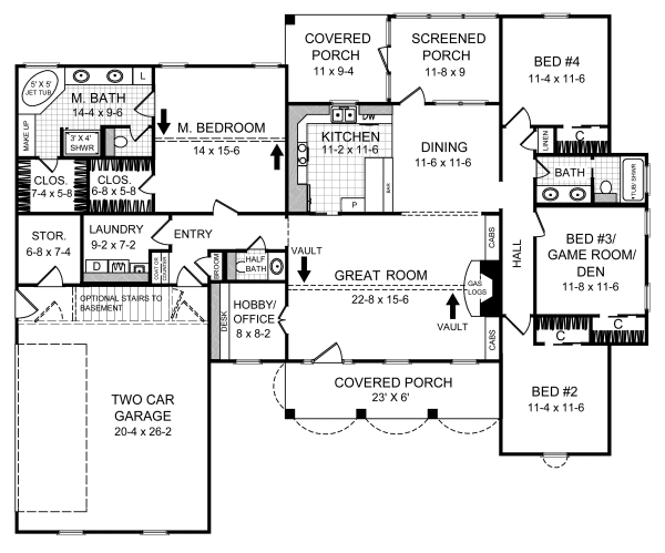Main Floor Plan for House Plan #210302