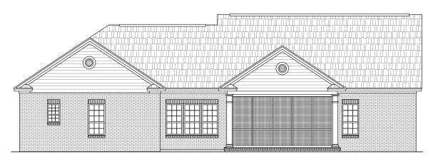 Rear Elevation for House Plan #212071