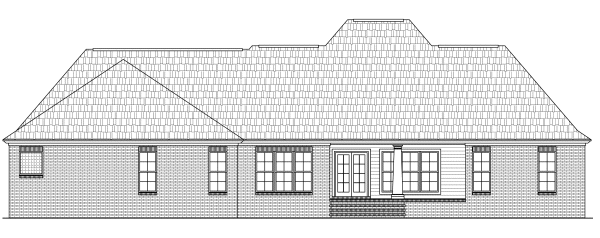 Rear Elevation for House Plan #212062