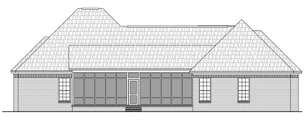 Rear Elevation for House Plan #212052